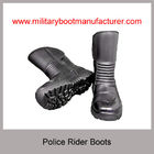Wholesale China Military Grade Police Officer Rider Boots With Full Grain NAPPA Leather PU Rubber Dual Density Outsole